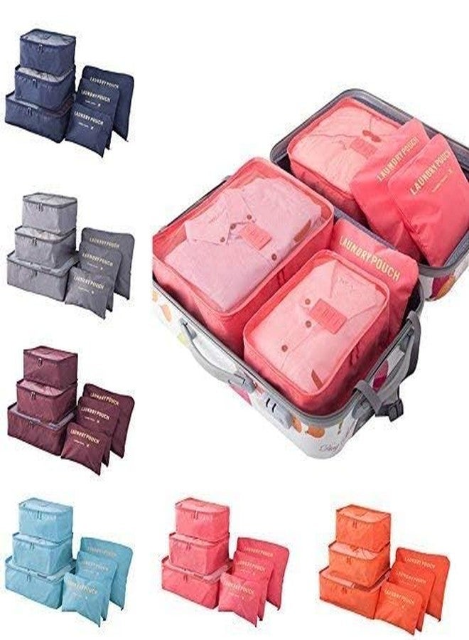 Zerolex 6 in 1 Luggage Bag and Laundry Pouch || Undergarments & Cloth Storage Organizer Bag || Waterproof Travel Organizer Garment Storage Bag (Multicolor) (Plain) - Image 2